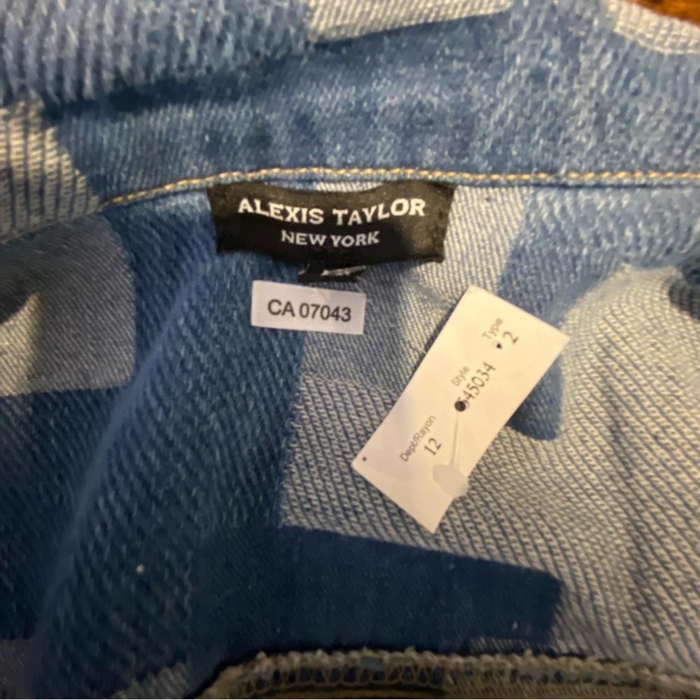ALEXIS TAYLOR New Patchwork Denim Jean Jacket Pockets Cotton Streetwear Medium - Picture 13 of 15